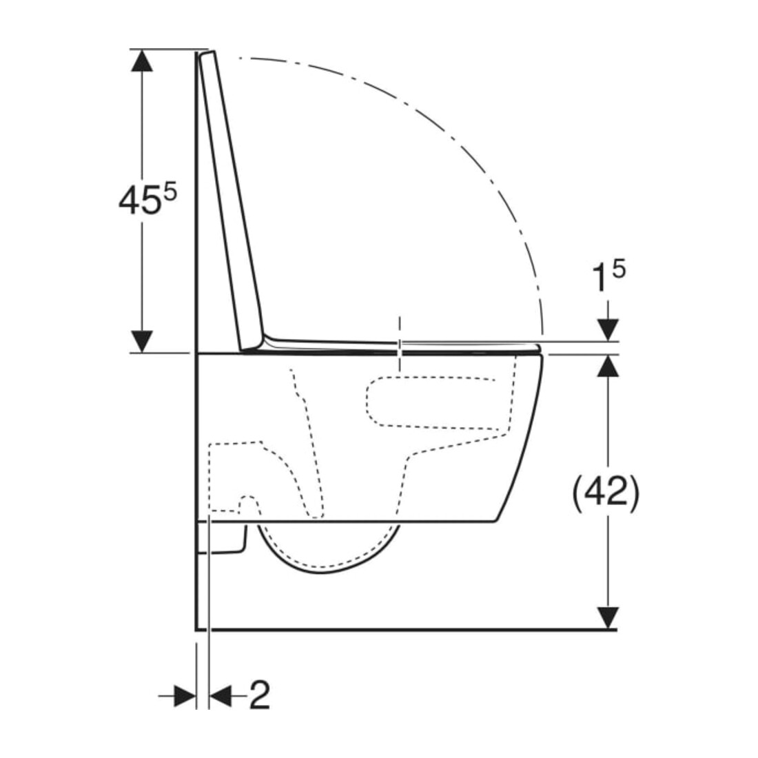 Geberit iCon Ensemble WC suspendu, cuvette à chasse profonde 35,5x53 cm, céramique blanche, avec abattant, K-Tect