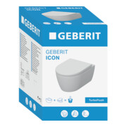 Geberit iCon Ensemble WC suspendu, cuvette à chasse profonde 35,5x53 cm, céramique fermée, avec siège, blanc-2