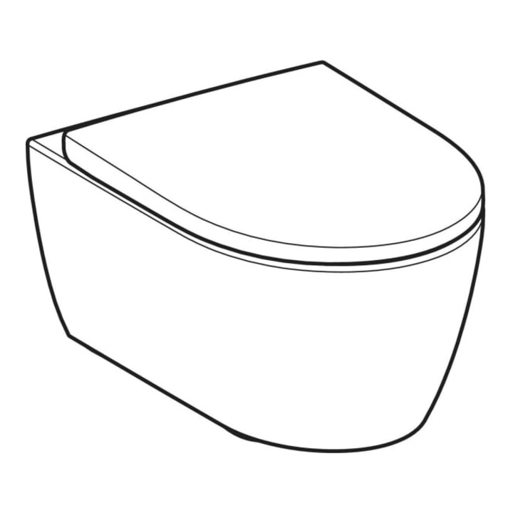 Geberit iCon Ensemble WC suspendu, cuvette à chasse profonde 35,5x53 cm, céramique fermée, avec siège, blanc