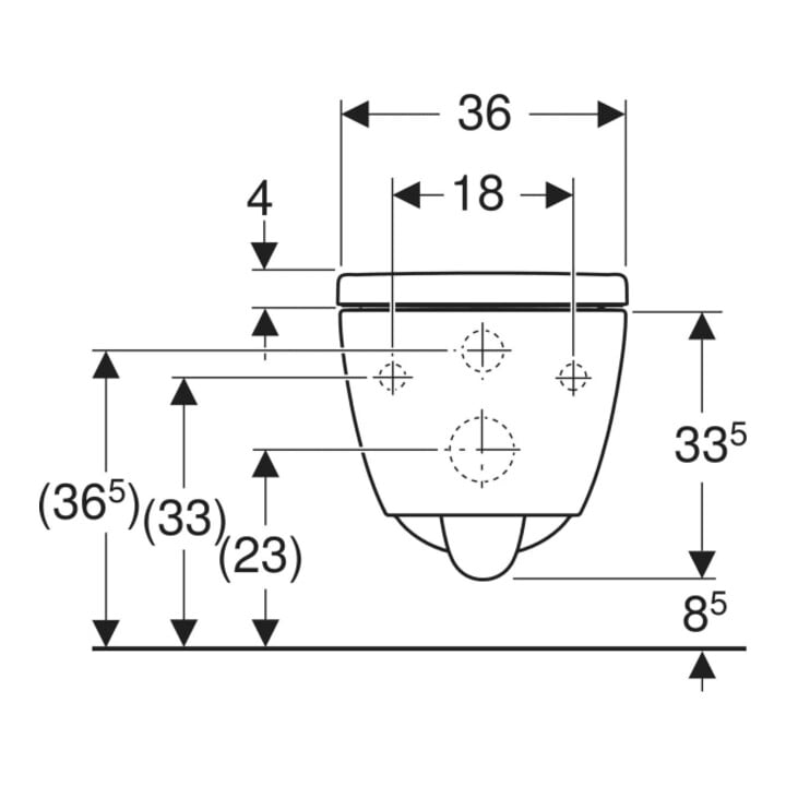 Geberit iCon Ensemble WC suspendu, cuvette à chasse profonde 35,5x53 cm, céramique fermée, avec siège, blanc
