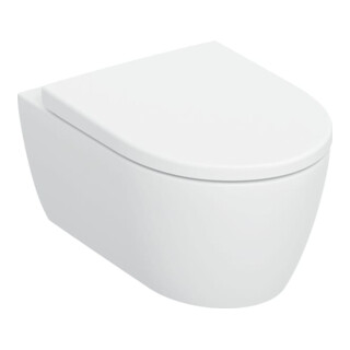 Geberit iCon Ensemble WC suspendu, cuvette à chasse profonde 35,5x53cm, céramique blanche, avec siège, blanc mat