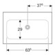 Geberit iCon Meuble lavabo 75x48 cm sans trou robinet, sans trop-plein, blanc, KeraTect