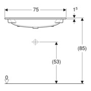 Geberit iCon Meuble-lavabo 75x48cm sans trou de robinet, sans trop-plein, blanc-4