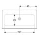 Geberit iCon Meuble lavabo 90x48 cm sans trou de robinet, sans trop-plein, blanc