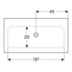 Geberit iCon Meuble lavabo 90x48 cm sans trou de robinet, sans trop-plein, blanc, KeraTect