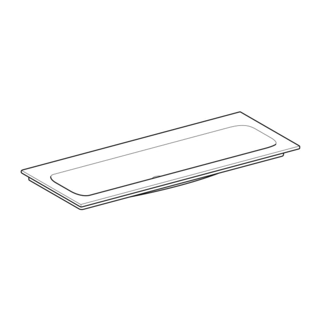 Geberit iCon Meuble vasque 120x48 cm sans trous de robinet, sans trop-plein, blanc, KeraTect