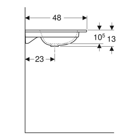 Geberit iCon Meuble vasque 60x48 cm sans trou de robinet, sans trop-plein, blanc
