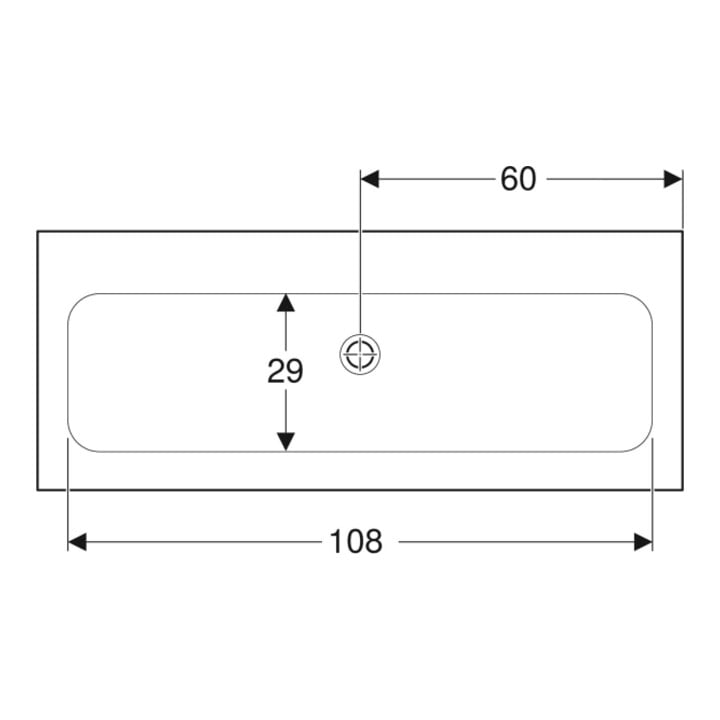 Geberit iCon Möbelwaschtisch 120x48cm ohne Hahnlöcher, o. Überlauf, weiß
