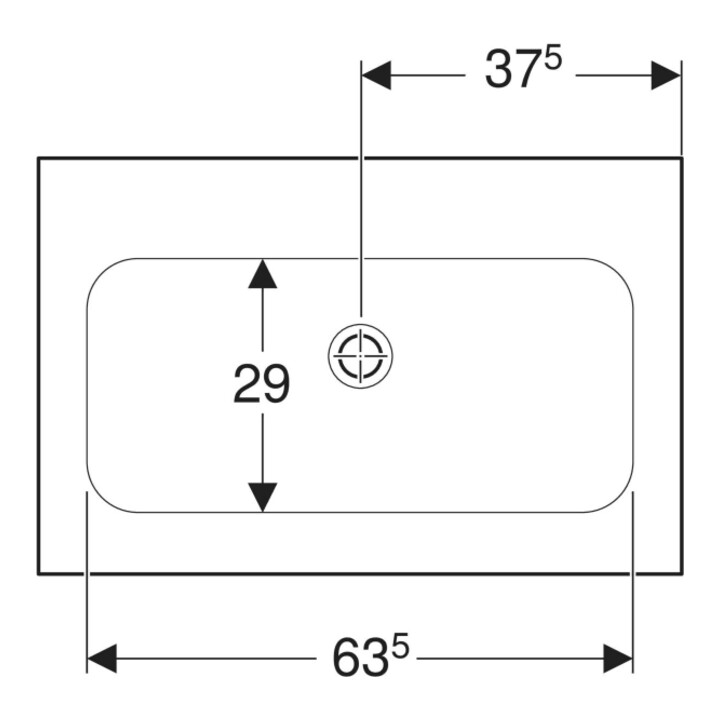 Geberit iCon Möbelwaschtisch 75x48cm ohne Hahnloch, ohne Überlauf, weiß