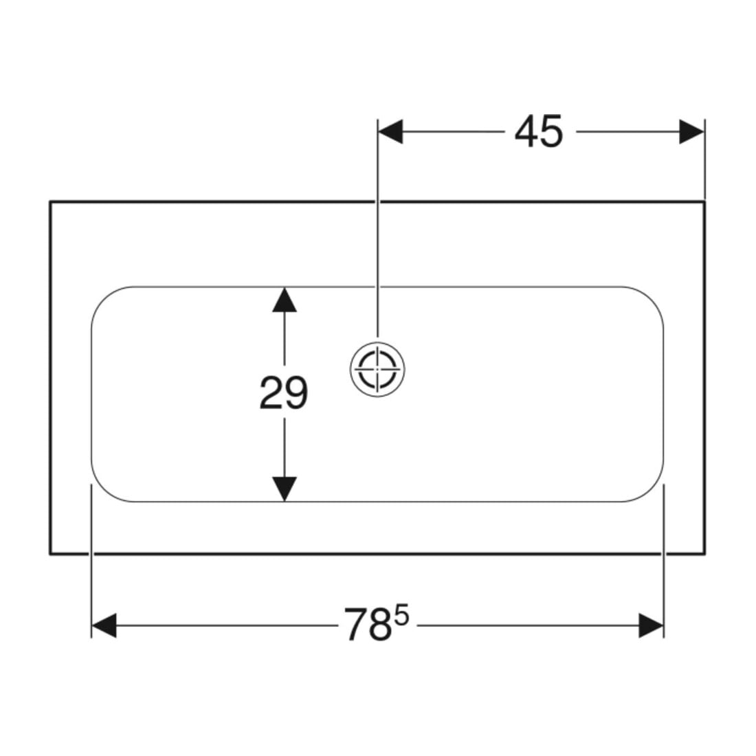 Geberit iCon Möbelwaschtisch 90x48cm ohne Hahnloch, ohne Ül., weiß, KeraTect