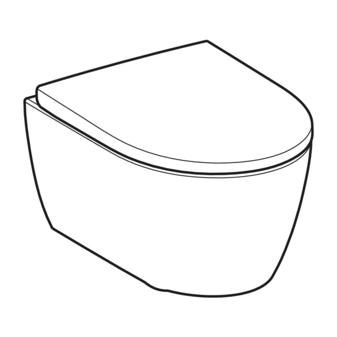 Geberit iCon Set Wand-WC, Tiefspüler 35,5x49cm, verk. Ausl., m Sitz, we. matt