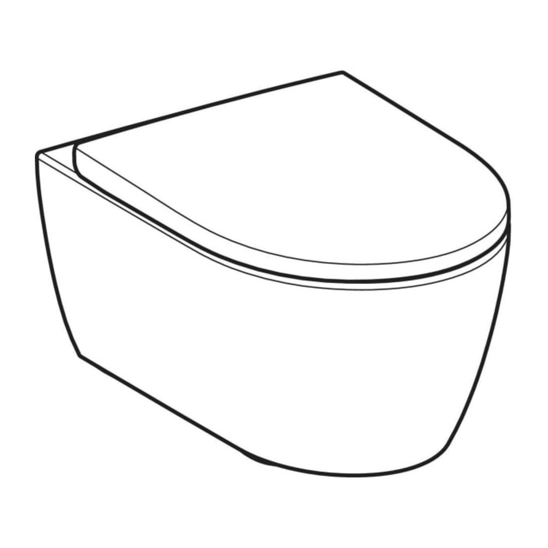 Geberit iCon Set Wand-WC, Tiefspüler 35,5x53cm, g. Ker.-de., m Sitz, w K-Tect