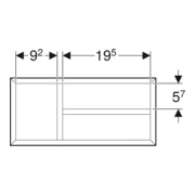 Geberit Insert de tiroir Smyle Square 32,3x5,9x15 cm, pièce en T, laqué structuré-4