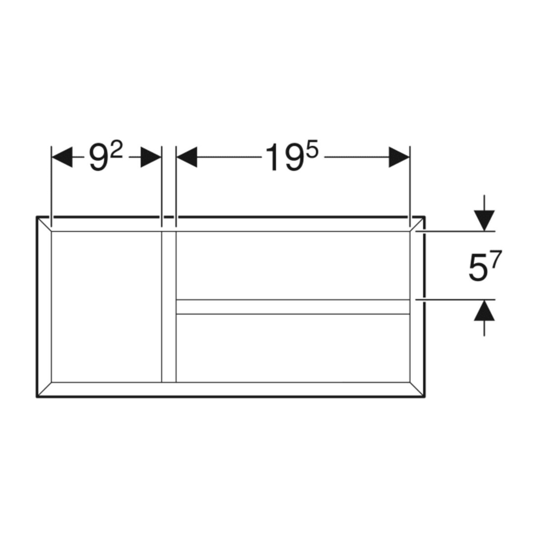 Geberit Insert de tiroir Smyle Square 32,3x5,9x15 cm, pièce en T, laqué structuré