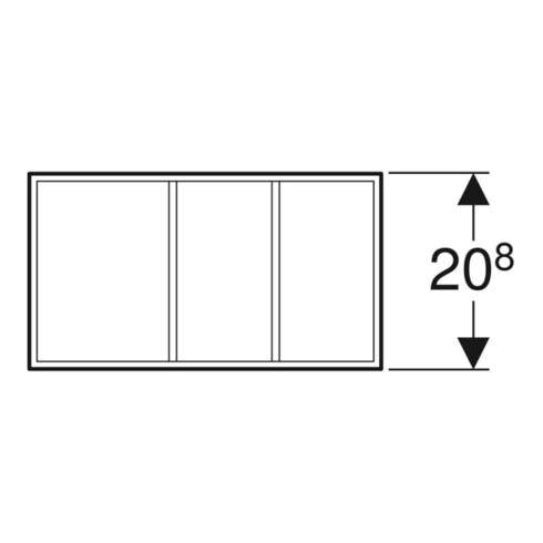 Geberit Insert de tiroir Xeno2 37,3x6,2x20,8cm, partie H, bois mélaminé/gris