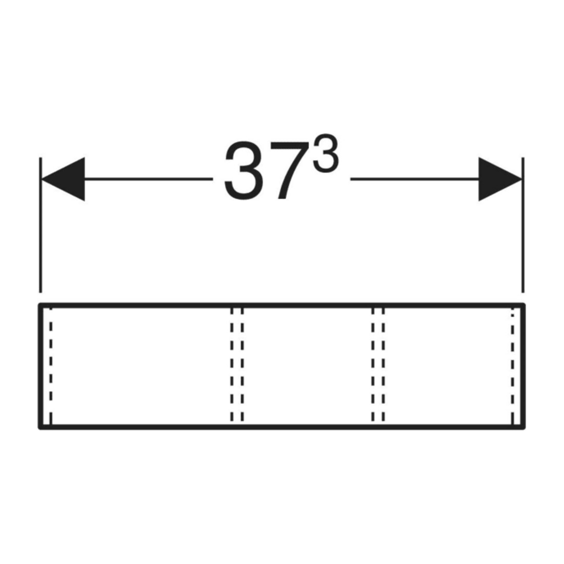 Geberit Insert de tiroir Xeno2 37,3x6,2x20,8cm, partie H, bois mélaminé/gris