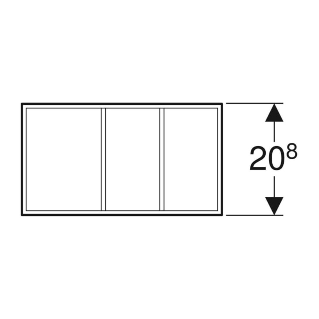 Geberit Insert de tiroir Xeno2 37,3x6,2x20,8cm, partie H, bois mélaminé/gris