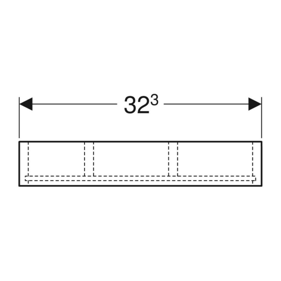 Geberit Insert tiroir Smyle Square 32,3x5,9x15 cm, laqué structuré, division H