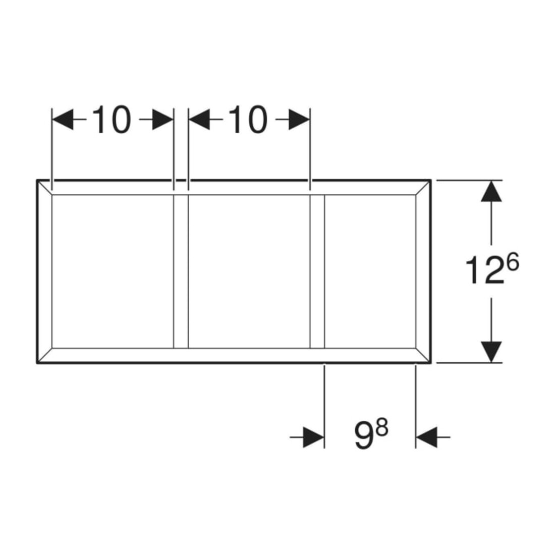Geberit Insert tiroir Smyle Square 32,3x5,9x15 cm, laqué structuré, division H