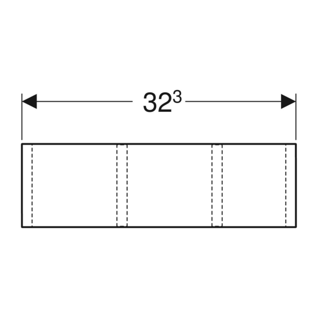 Geberit Insert tiroir Smyle Square 32,3x9,8x20 cm, laqué structuré, division H