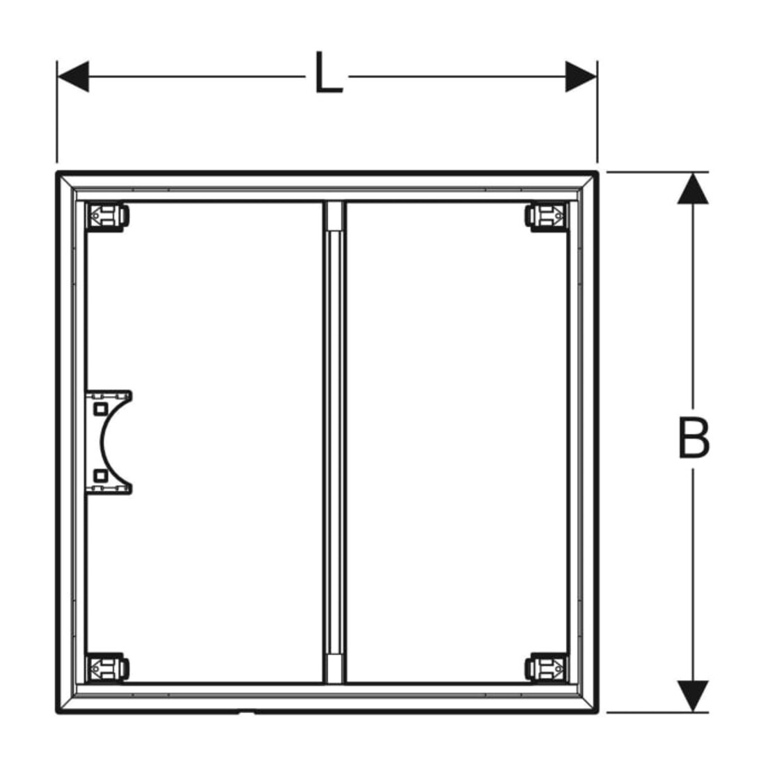 Geberit Installationsrahmen Setaplano bis 100cm, für 4 Füße, 90x75x3cm