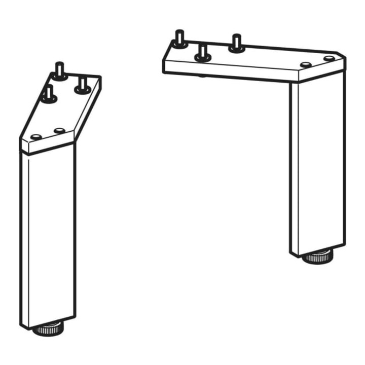Geberit Jeu de pieds 15,1-15,4 cm, chromé brillant
