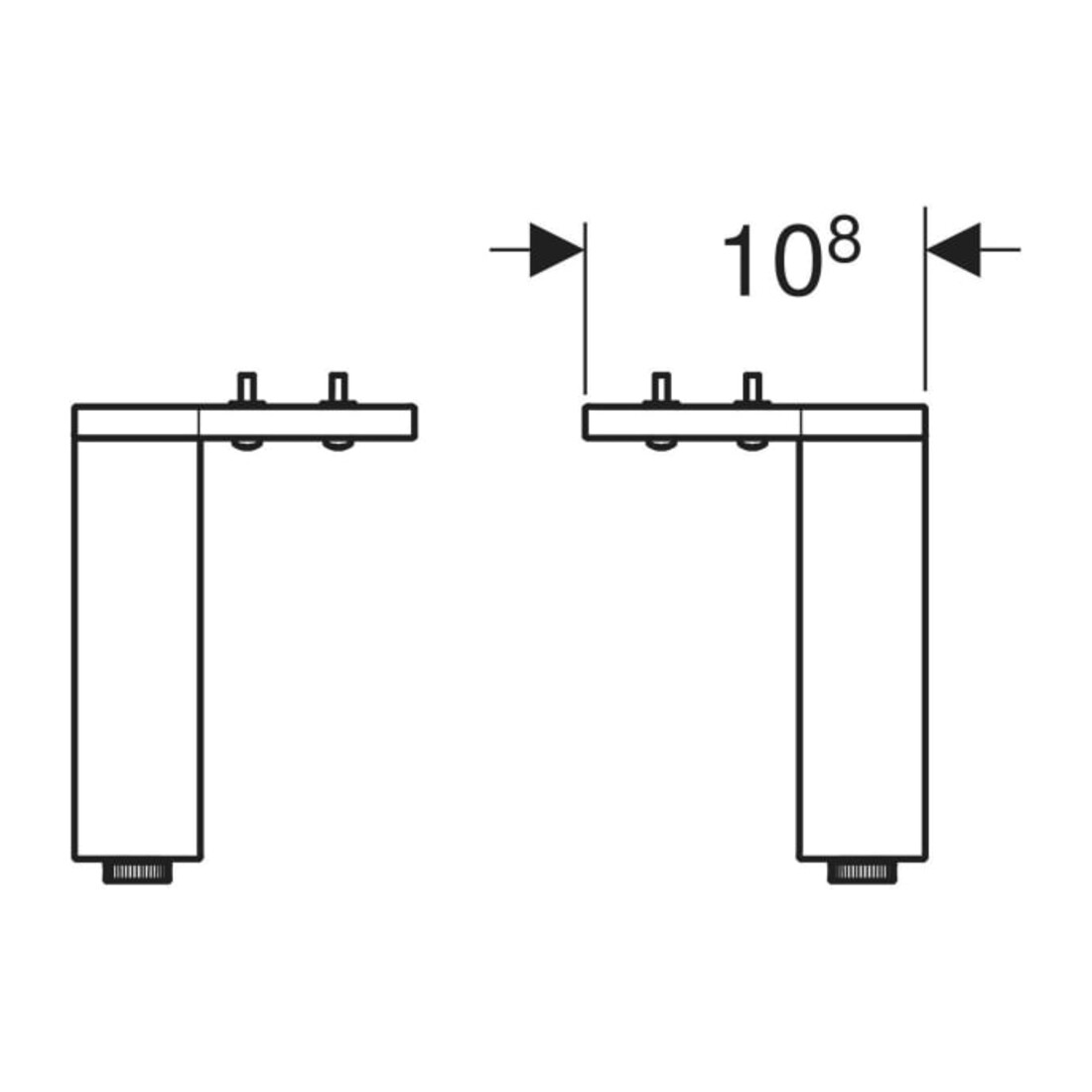 Geberit Jeu de pieds 15,1-15,4 cm, chromé brillant