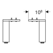 Geberit Jeu de pieds 15,1-15,4 cm, chromé brillant-5