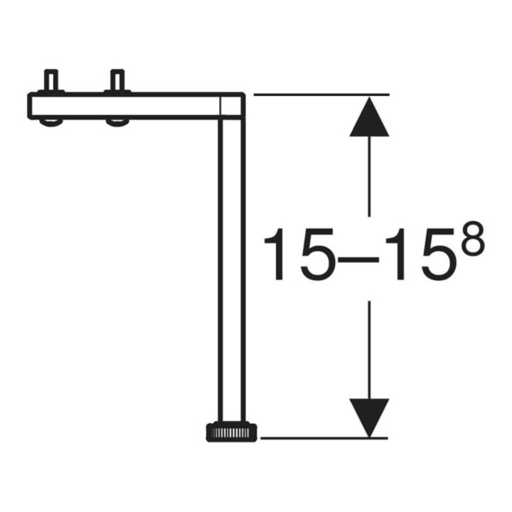 Geberit Jeu de pieds 15,1-15,4 cm, chromé brillant