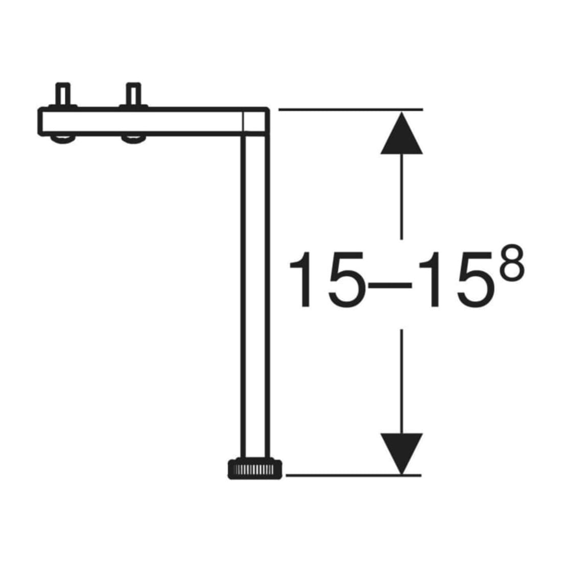 Geberit Jeu de pieds 15,1-15,4 cm, chromé brillant