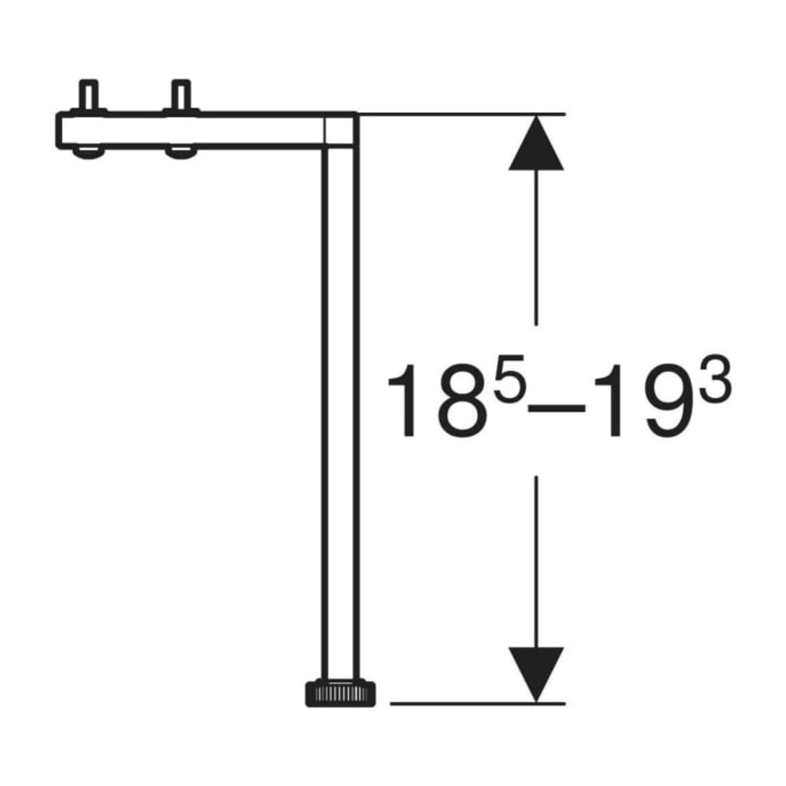 Geberit Jeu de pieds 18 cm, chromé brillant