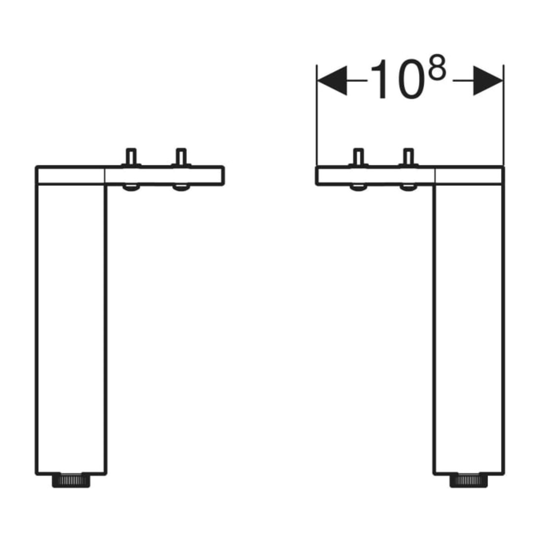 Geberit Jeu de pieds 18 cm, chromé brillant