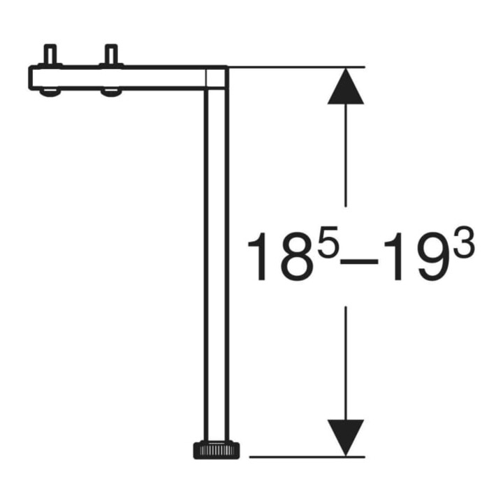 Geberit Jeu de pieds 18 cm, chromé brillant