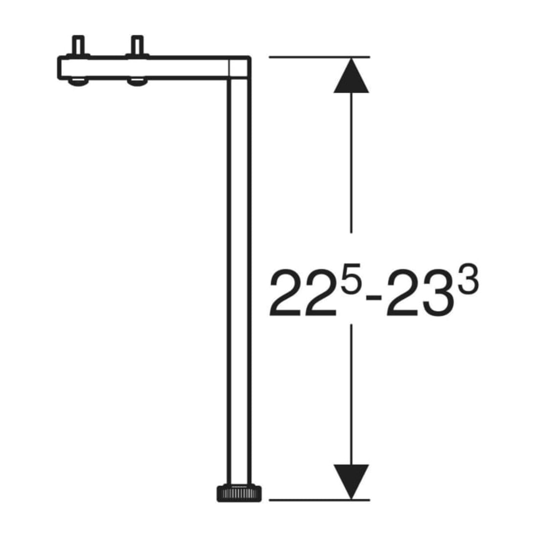 Geberit Jeu de pieds 21,7 cm, chrome brillant
