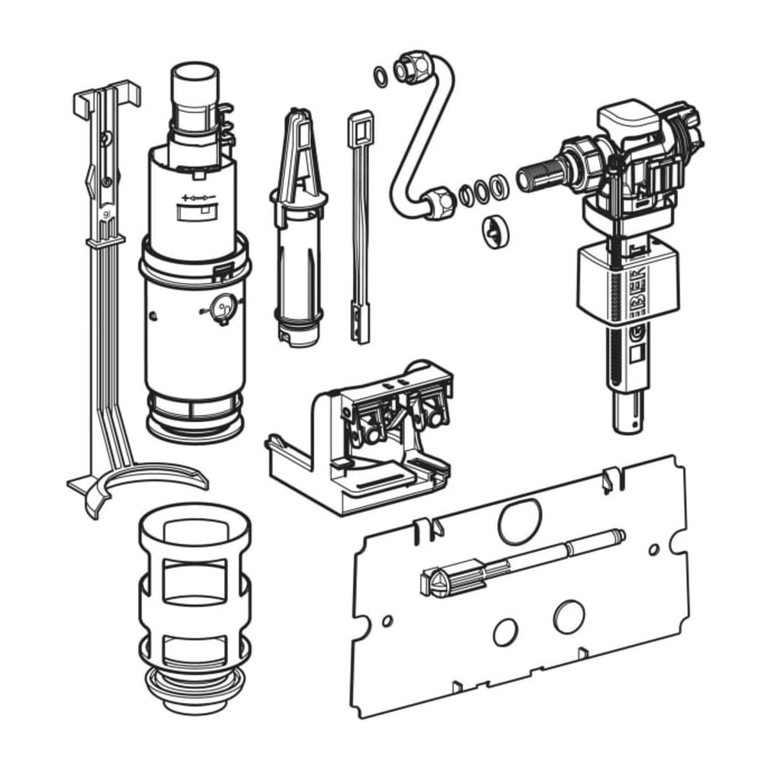 Geberit Kit de conversion pour chasse 2 volumes type 383 FV, pour type 110.800 UP-SPK