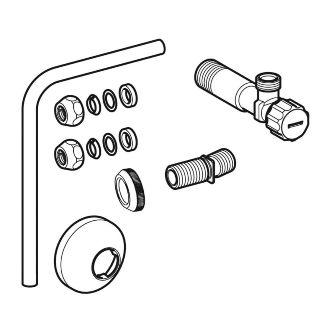 Geberit Kit de raccordement eau AquaClean pour raccord latéral, pour WC compact