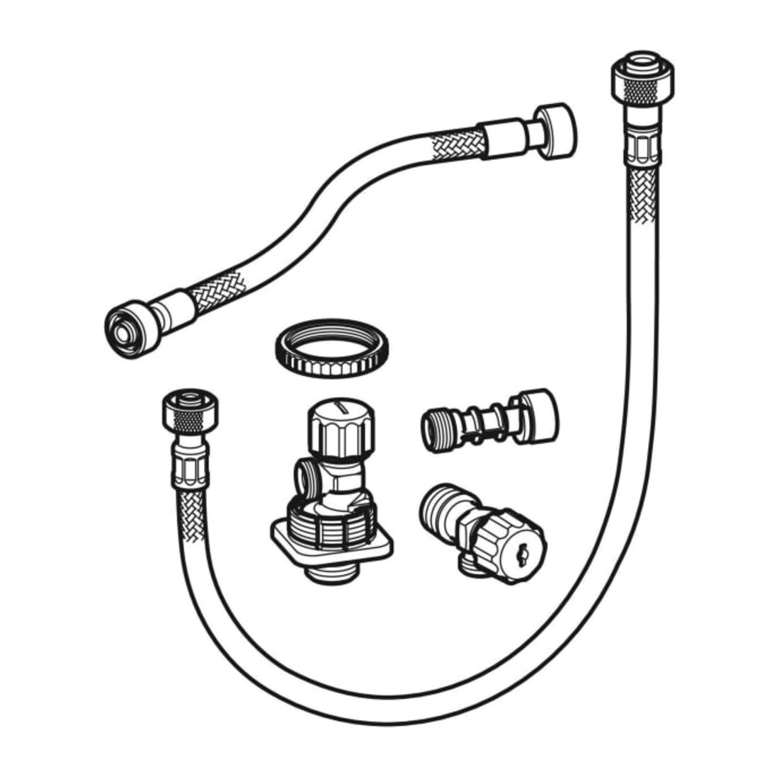 Geberit Kit de raccordement eau bas, pour WC 101 cm, pour module sanitaire Monolith