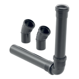 Geberit kit d'évacuation pour urinoirs hybrides et sans eau, noir