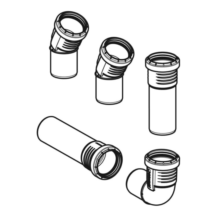 Geberit kit d'évacuation pour urinoirs hybrides et sans eau, noir