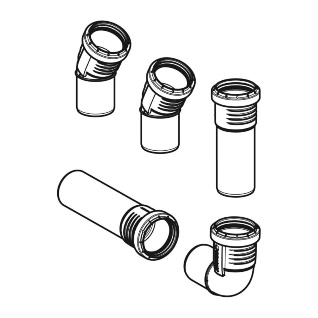 Geberit kit d'évacuation pour urinoirs hybrides et sans eau, noir