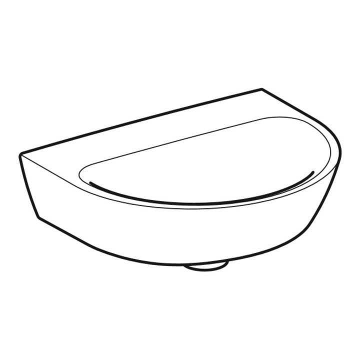 Geberit Lavabo à main Renova 45x36 cm, blanc/KeraTe, sans robinet, sans trop-plein