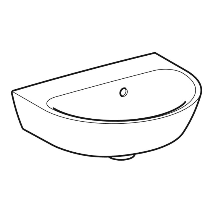 Geberit Lavabo à main Renova 45x36cm, blanc, sans robinet, avec trop-plein asym.