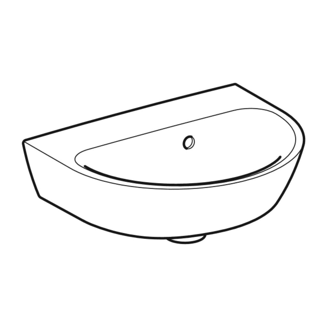 Geberit Lavabo à main Renova 45x36cm, blanc, sans robinet, avec trop-plein asym.