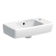 Geberit Lavabo à main Renova Compact 45x25 cm, avec vidage à droite, trop-plein, tablette, blanc