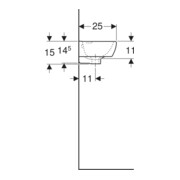Geberit Lavabo à main Renova Compact 45x25 cm, avec vidage à droite, trop-plein, tablette, blanc-4