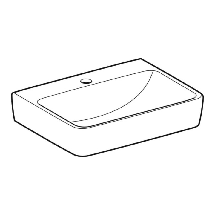 Geberit Lavabo à main Renova Plan 50x38cm, mitigeur, sans trop-plein, blanc K-Tect