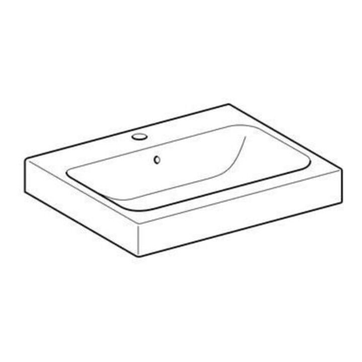 Geberit Lavabo à poser iCon 60x48,5 cm, blanc, avec trou robinet, trop-plein