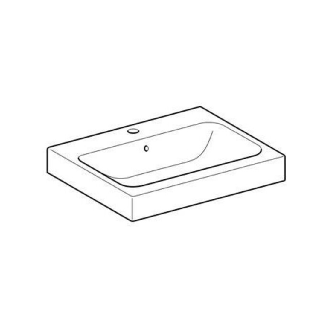 Geberit Lavabo à poser iCon 60x48,5 cm, blanc, avec trou robinet, trop-plein