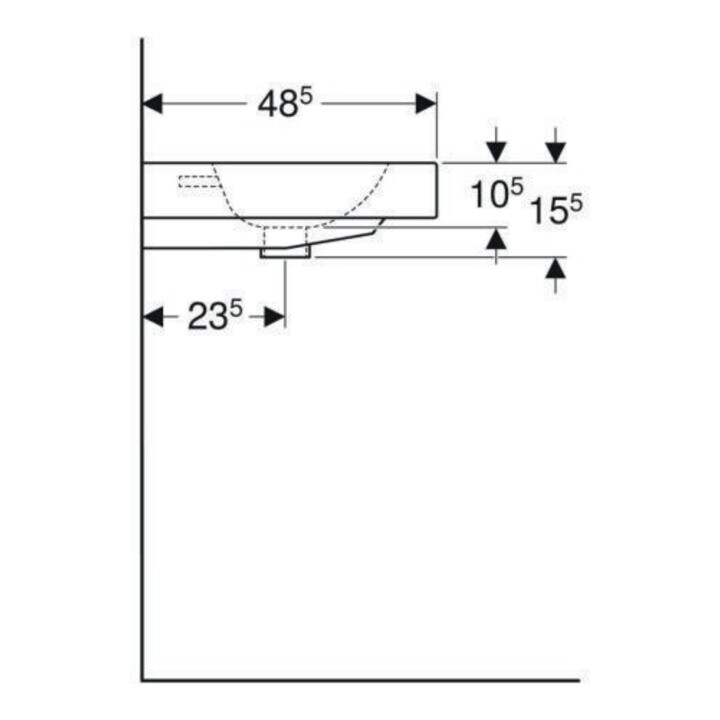 Geberit Lavabo à poser iCon 60x48,5 cm, blanc, avec trou robinet, trop-plein