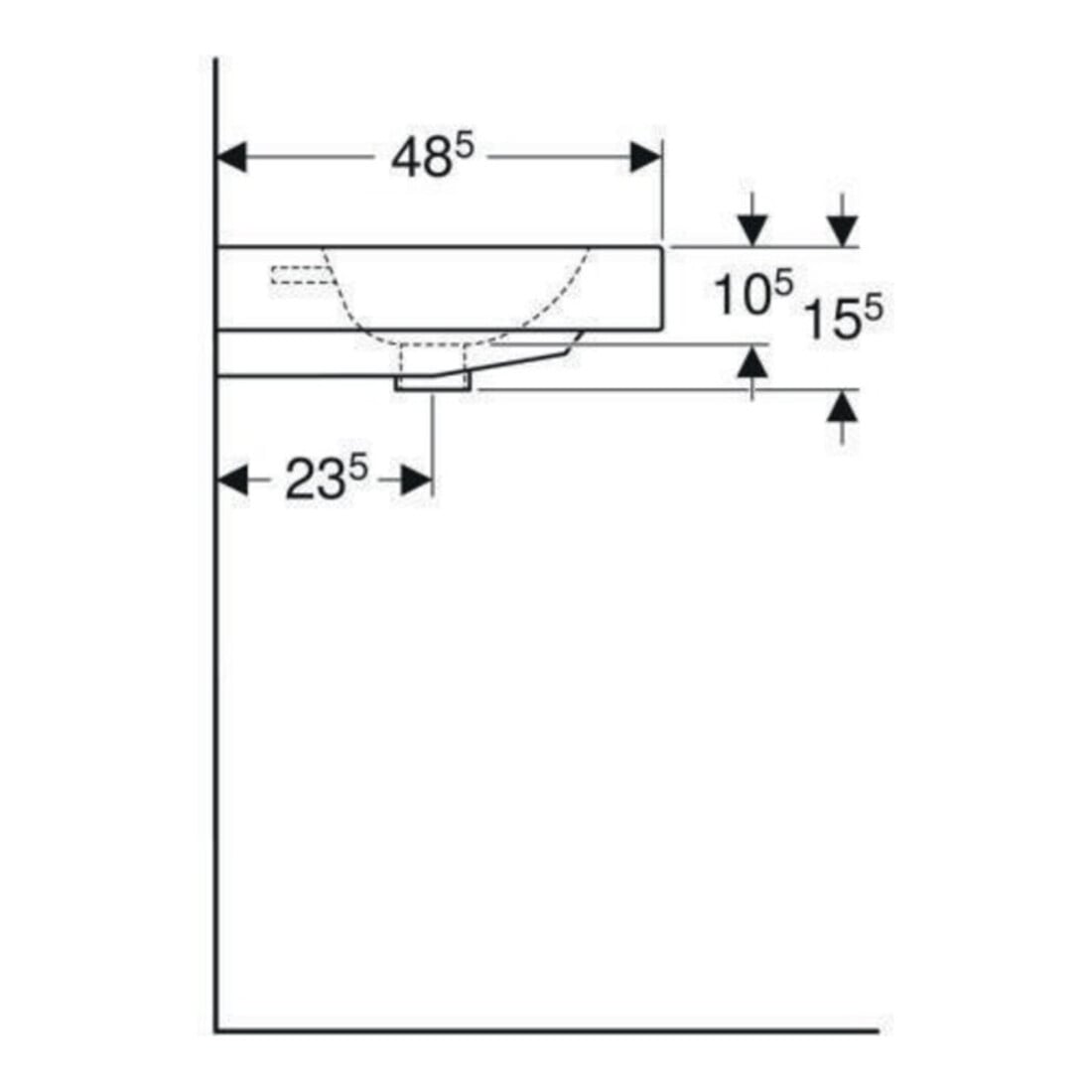 Geberit Lavabo à poser iCon 60x48,5 cm, blanc, avec trou robinet, trop-plein